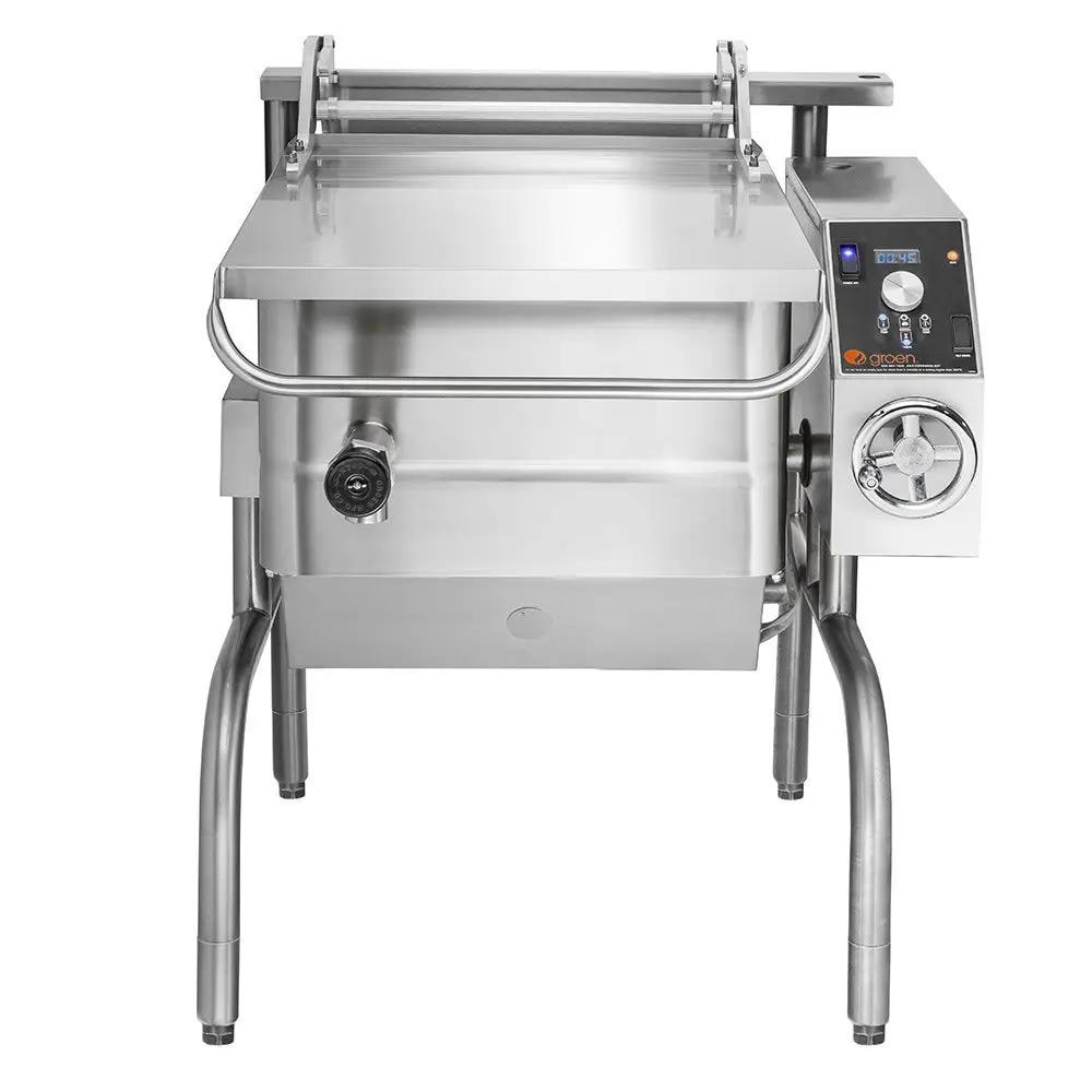 Groen BPM-15EC 15 Gallon Tilt Skillet - Manual Tilt, Stainless Clad Pan, Open Leg Base, 208V 1-Phase