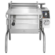 Groen BPM-30EA 30 Gallon Tilt Skillet - Manual Tilt, Stainless Clad Pan, Open Leg Base, 208V 3-Phase