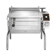 Groen BPM-40EC 40 Gallon Tilt Skillet - Manual Tilt, Stainless Clad Pan, Open Leg Base, 208V 3-Phase