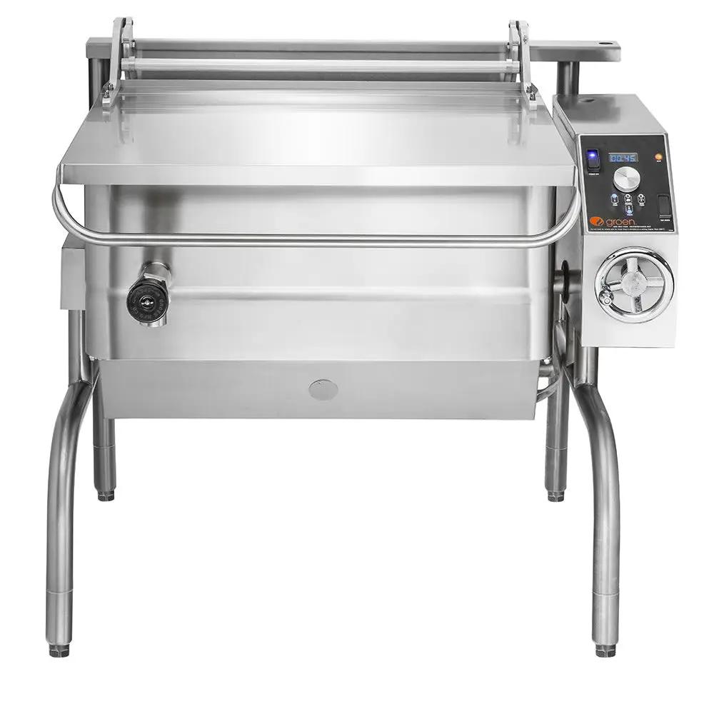 Groen BPM-40GSP 40 Gallon Tilt Skillet - Manual Tilt, Stainless Clad Pan, Open Leg Base, Natural Gas