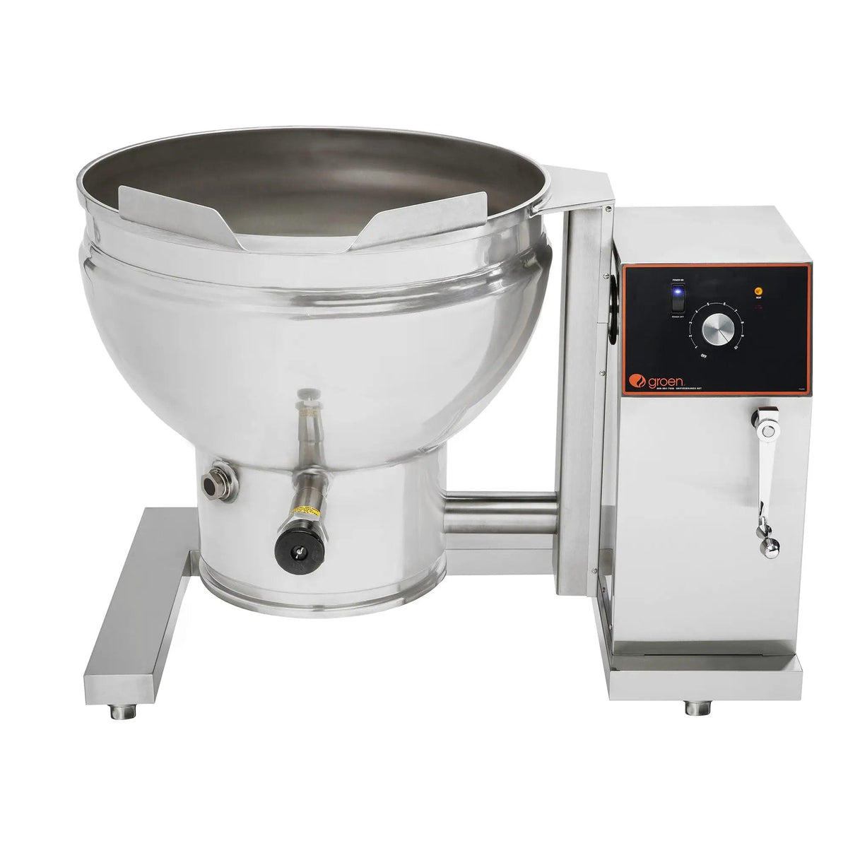 Groen DEES/40A 40 Gallon Steam Jacketed Kettle - Manual Tilt, Enclosed Base, 208V 1-Phase