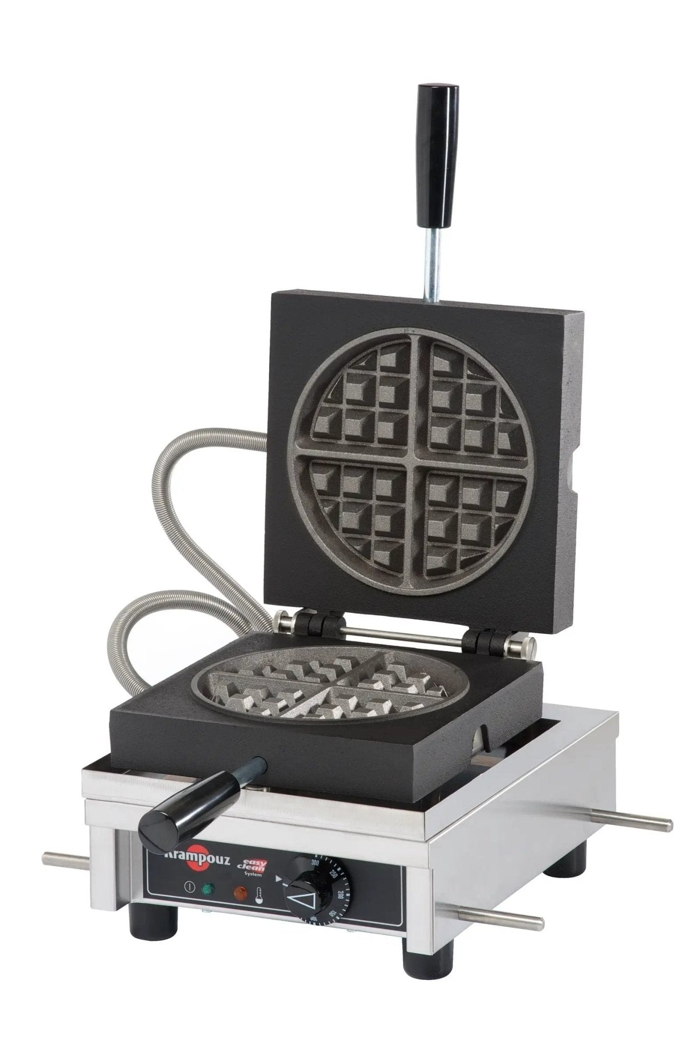 Krampouz WECCCCAS Brussels round waffle machine 90-degree opening 120V