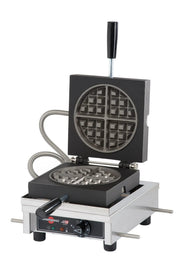 Krampouz WECCCCAS Brussels round waffle machine 90-degree opening 120V