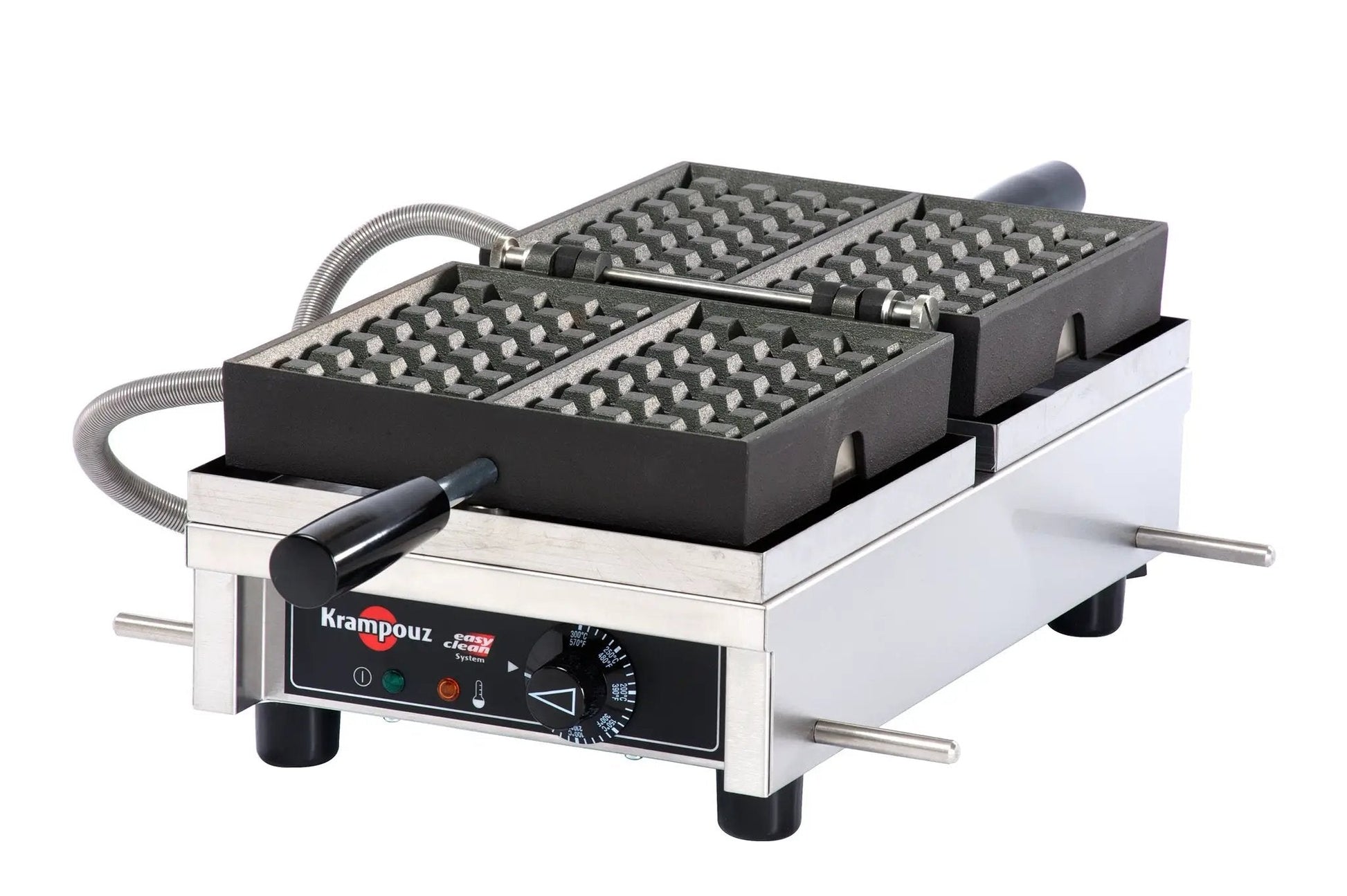 Krampouz WECDAAAS Brussels 3x5 waffle machine 180-degree opening 120V