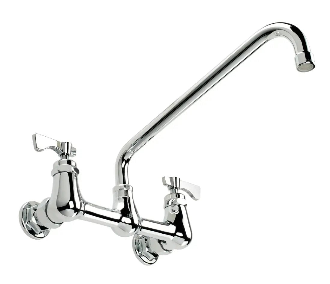 Krowne 14-812L Silver Series 8" Wall Mount Faucet with 14" Spout by Krowne (krowne-14-812l-silver-series-8-wall-mount-faucet-with-14-spout)