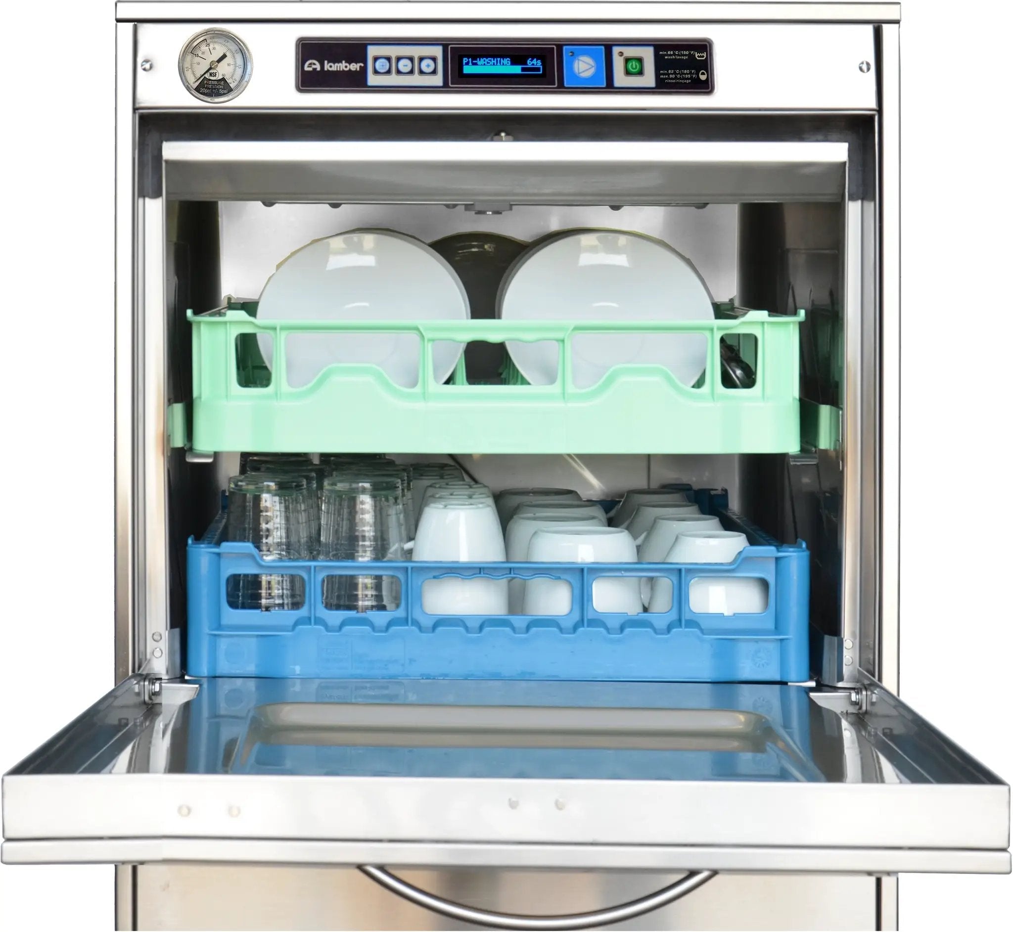 Lamber F99DYPS Electronic Undercounter Dishwasher 208V Interactive Touch Display
