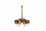 Copper Stainless Steel Pickles Stand - 3 Bowl with Brass Stand Product Image