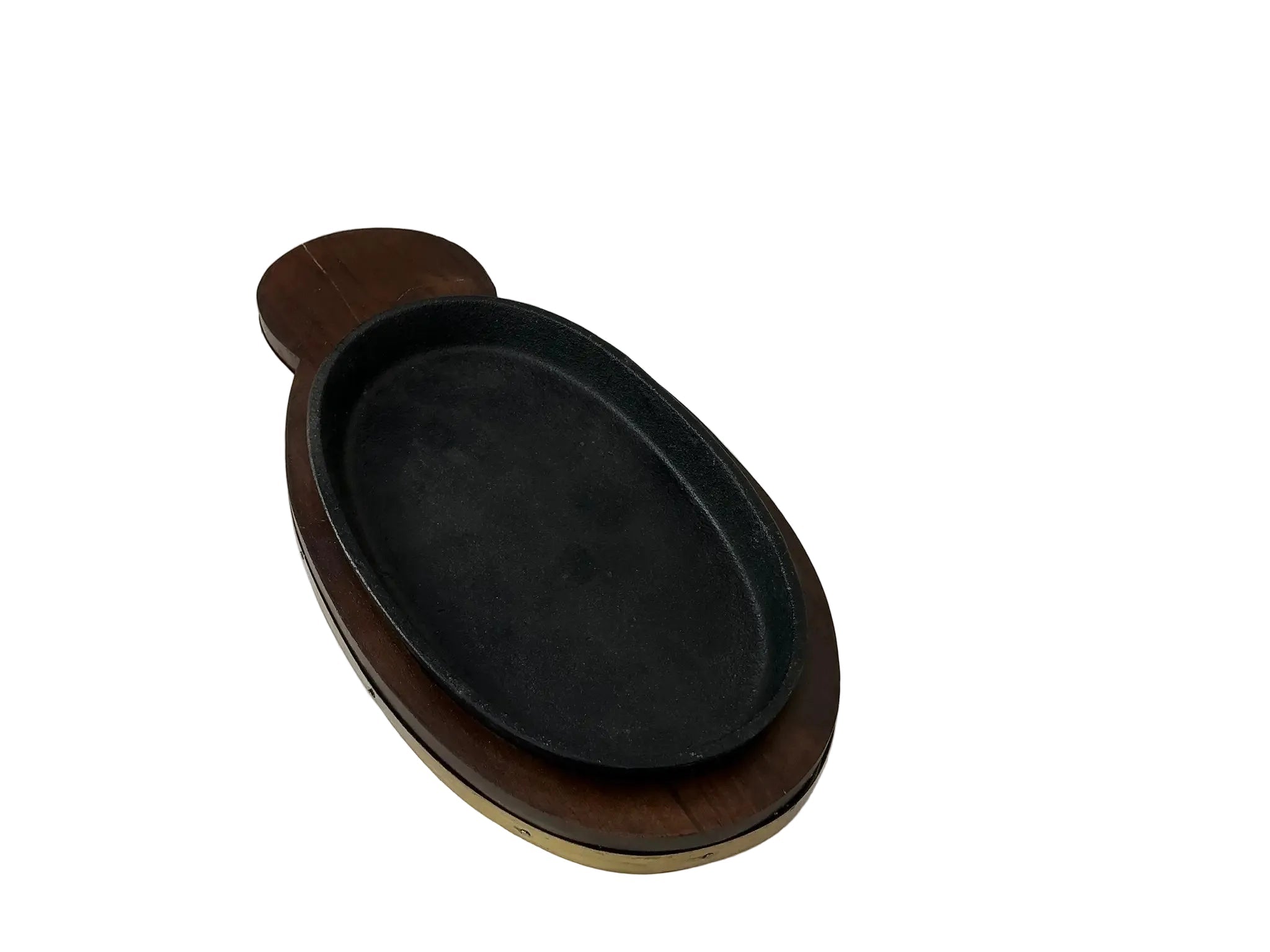 Gold Cast Iron Fish Sizzler with Wooden Board by Nishi Enterprise Inc (gold-cast-iron-fish-sizzler-with-wooden-board)