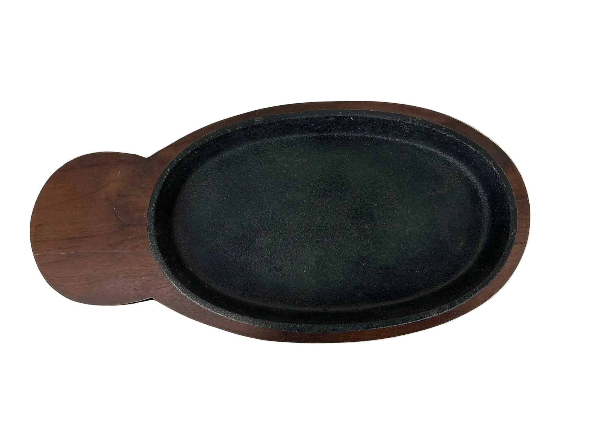 Gold Cast Iron Fish Sizzler with Wooden Board by Nishi Enterprise Inc (gold-cast-iron-fish-sizzler-with-wooden-board)