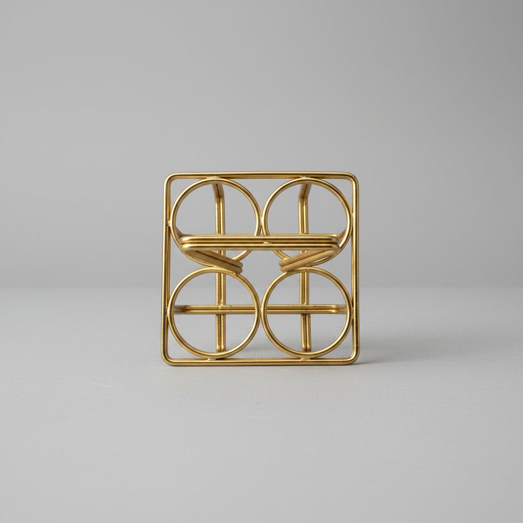 Gold Chai Carrier for 4 Glasses Laying Down