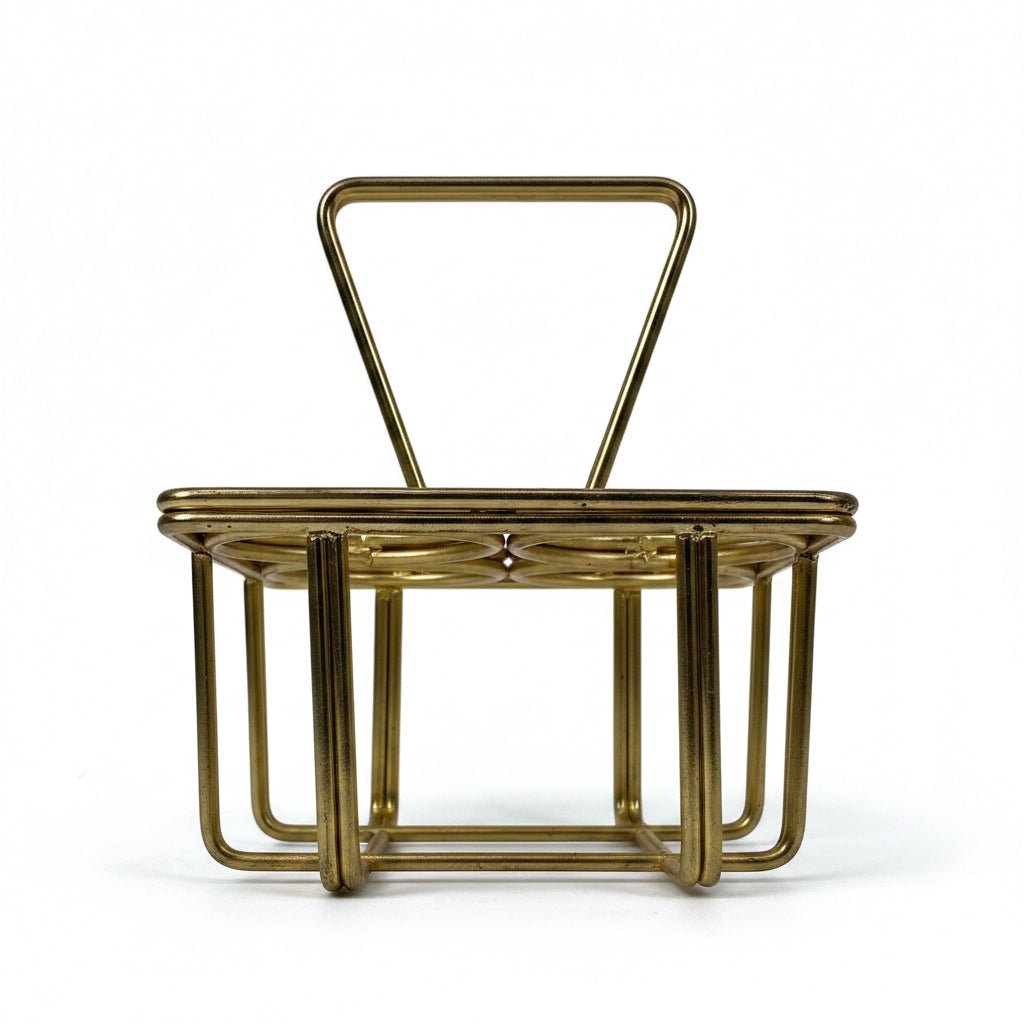 Gold Chai Carrier for 4 Glasses Up Close