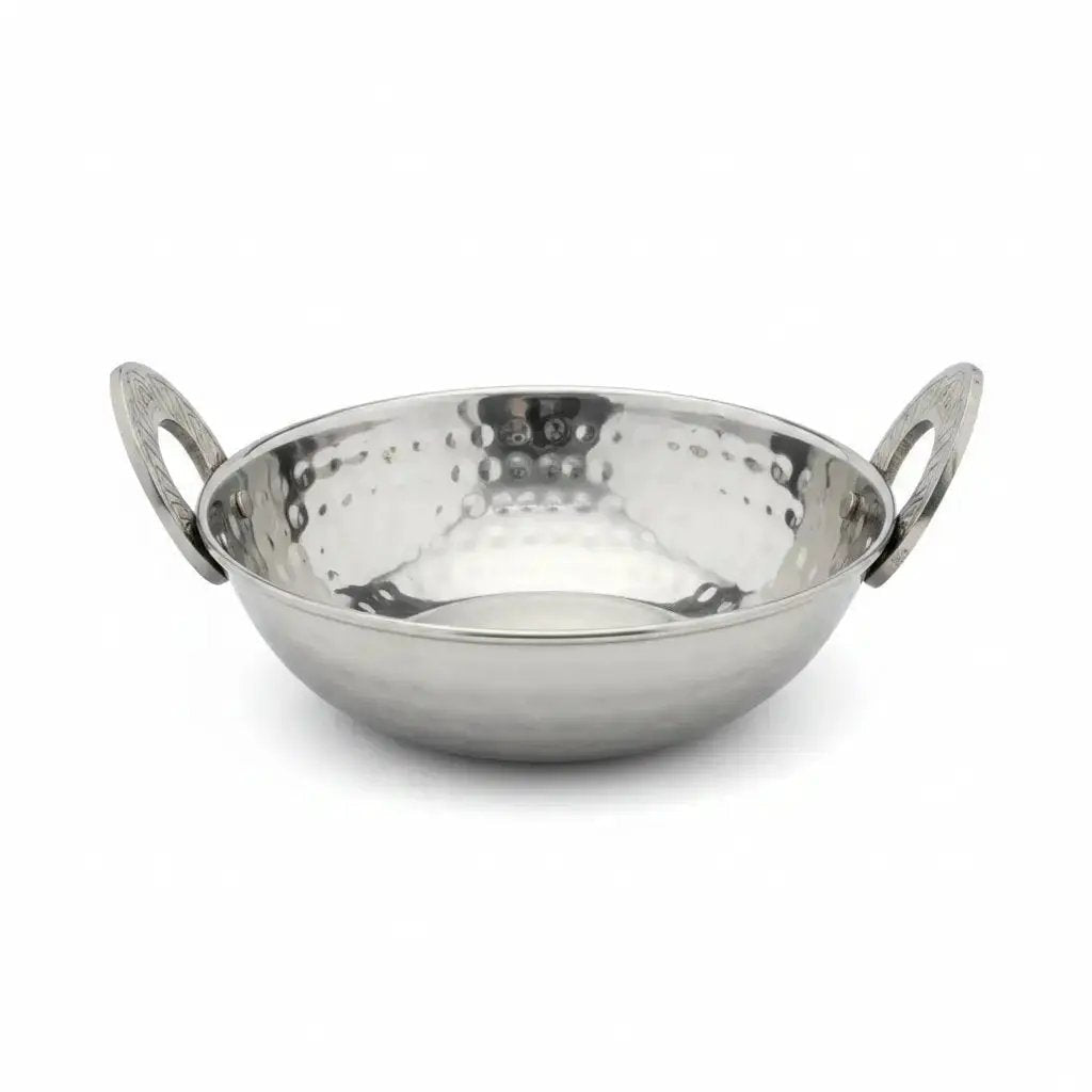 Hammered Stainless Steel Single Wall Kadai 20 Oz. Product Image