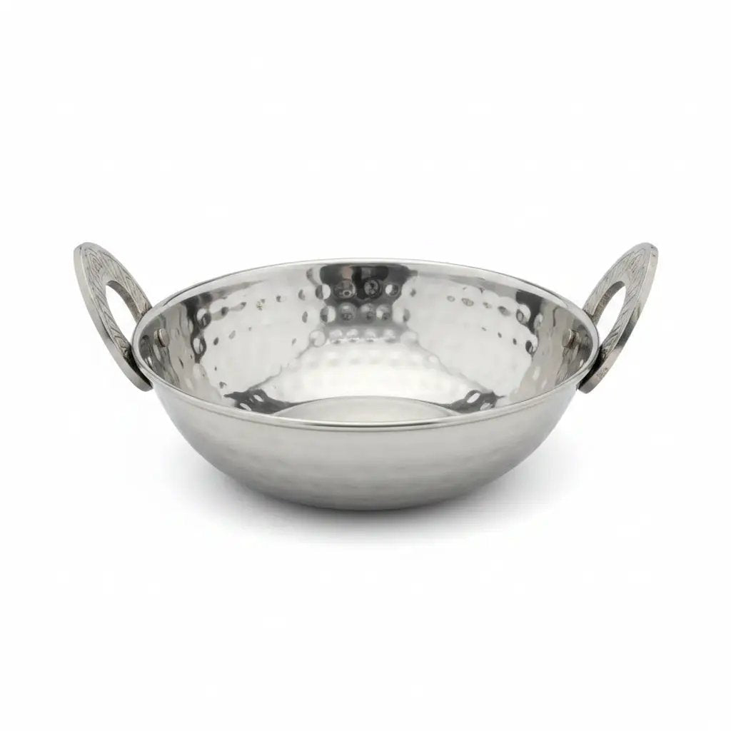 Hammered Steel Single Wall Kadai 16oz by Nishi Enterprise Inc (hammered-steel-single-wall-kadai-16oz)
