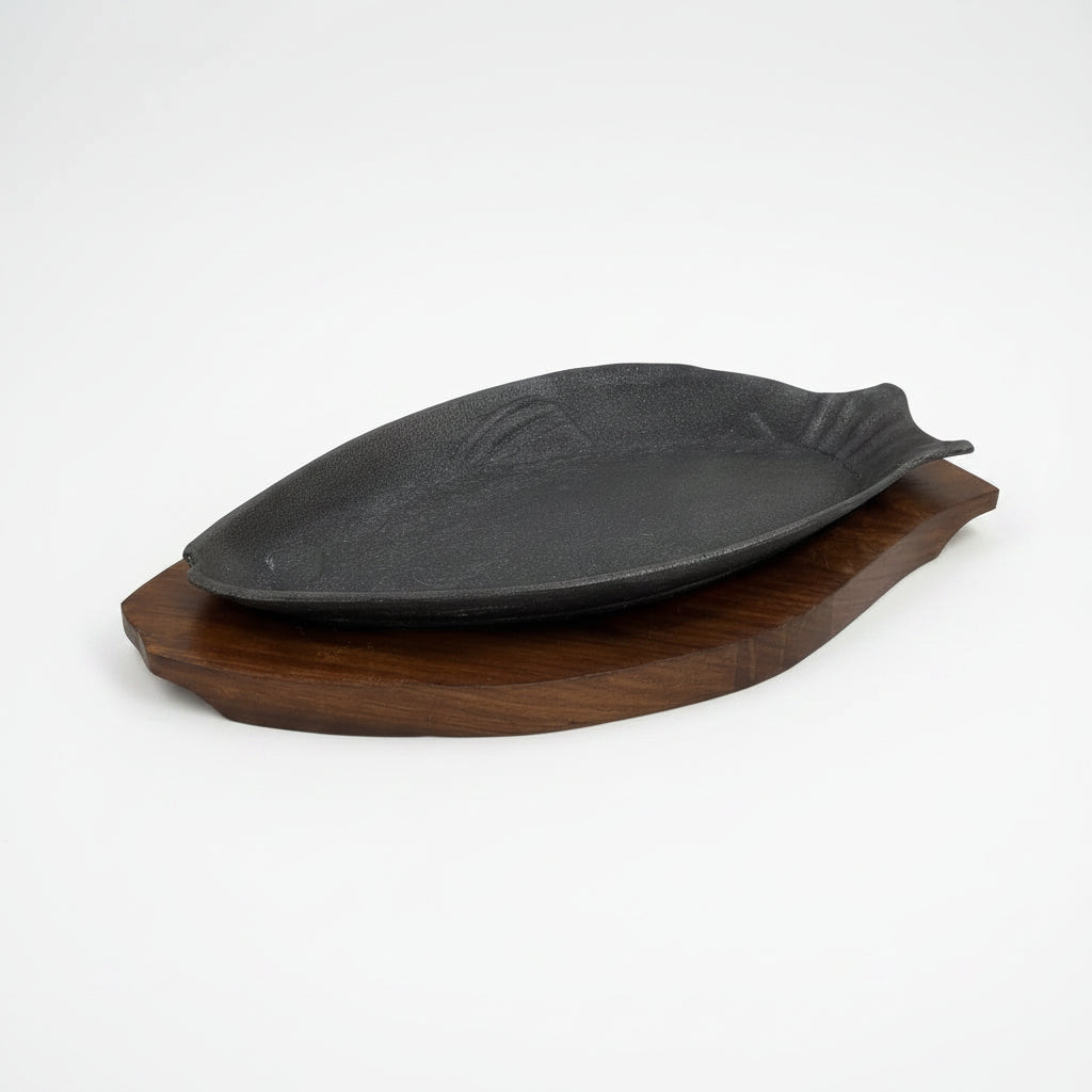Iron Fish Sizzler Plate with Wood Liner Product Image