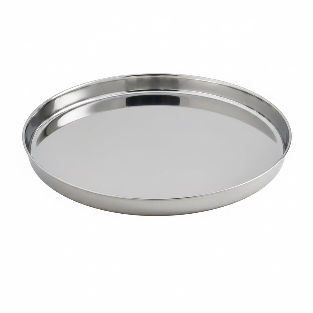 Stainless Steel Curve Thali 12" Product Image