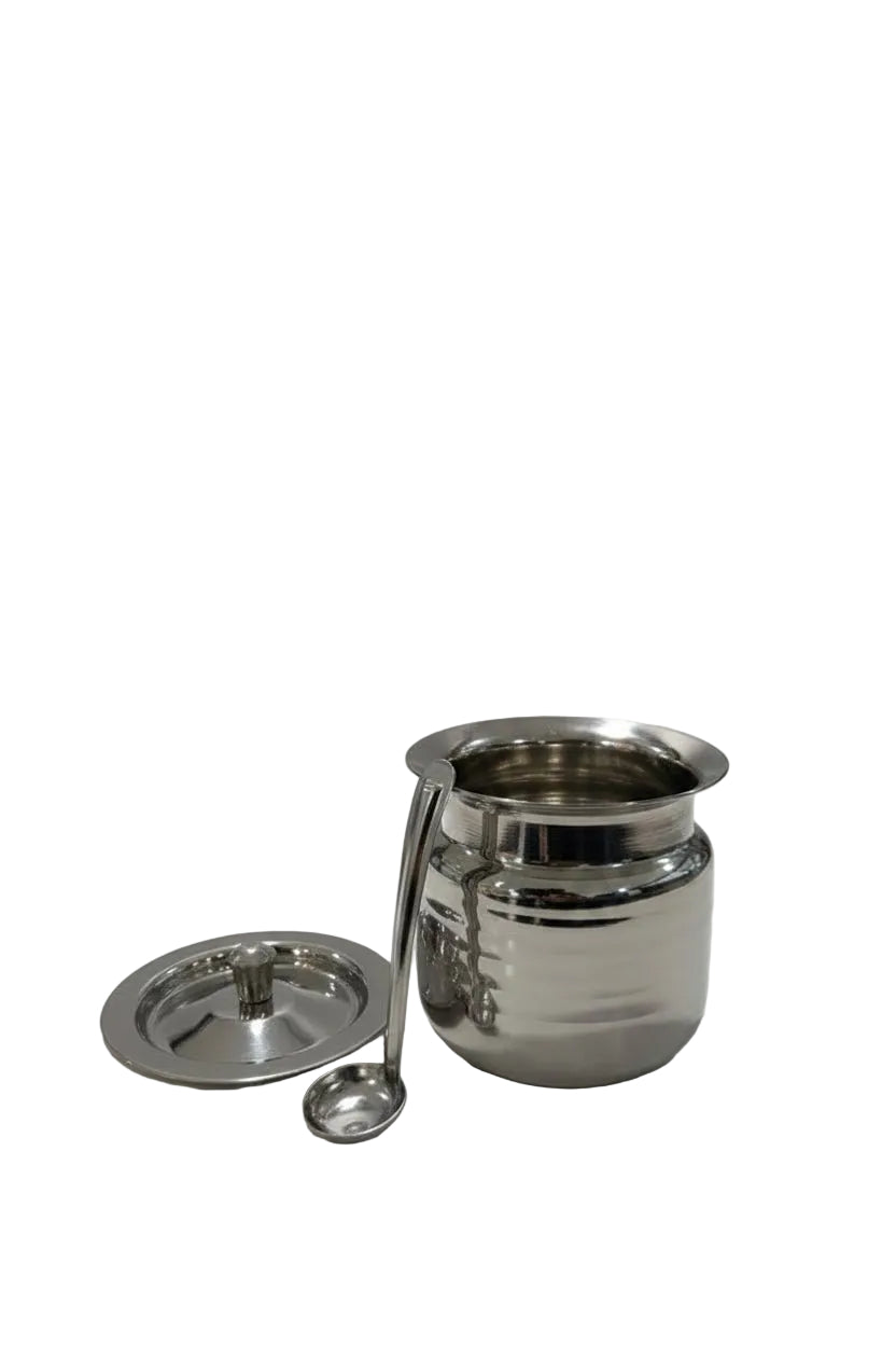 ghee-potStainless Steel Ghee Pot with Spoon and Lid