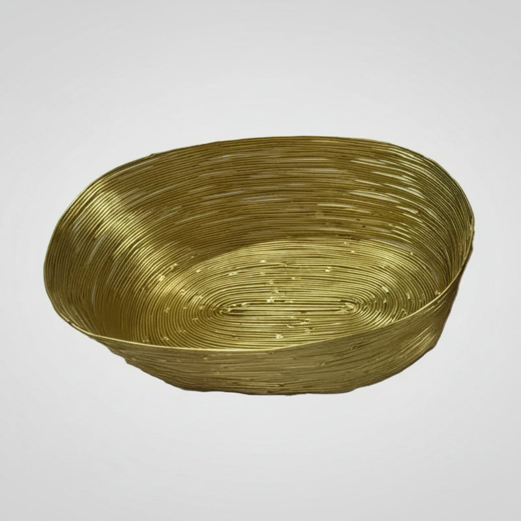Gold Wire Oval Bread Basket by Nishi (gold-bread-basket)