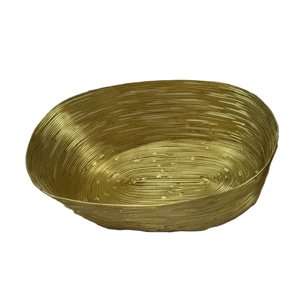 Gold Wire Oval Bread Basket by Nishi (gold-bread-basket)