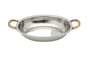 Hammered Oval Dish with Brass Handles #1 12oz by Nishi Enterprise Inc (hammered-oval-dish-with-brass-handles-1-12oz)