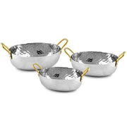 Hammered Stainless Steel Boat Pan with Gold Handles - 20 Oz. Product Image