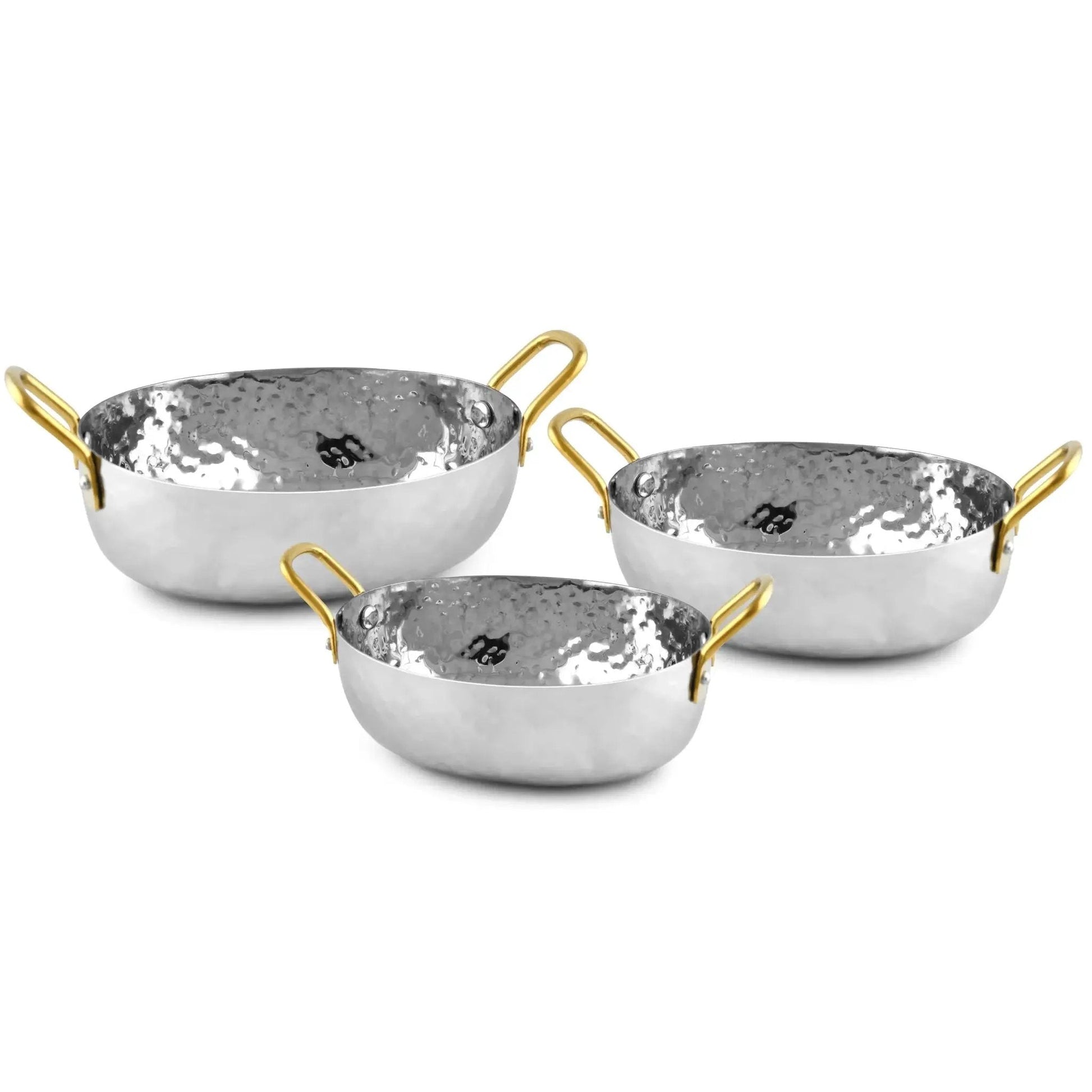 Hammered Stainless Steel Boat Pan with Gold Handles - 20 Oz. Product Image