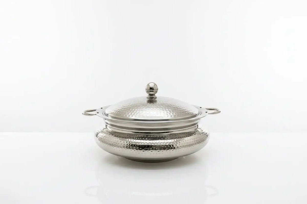 Hammered Stainless Steel Chafing Dish 19" Straight on Image
