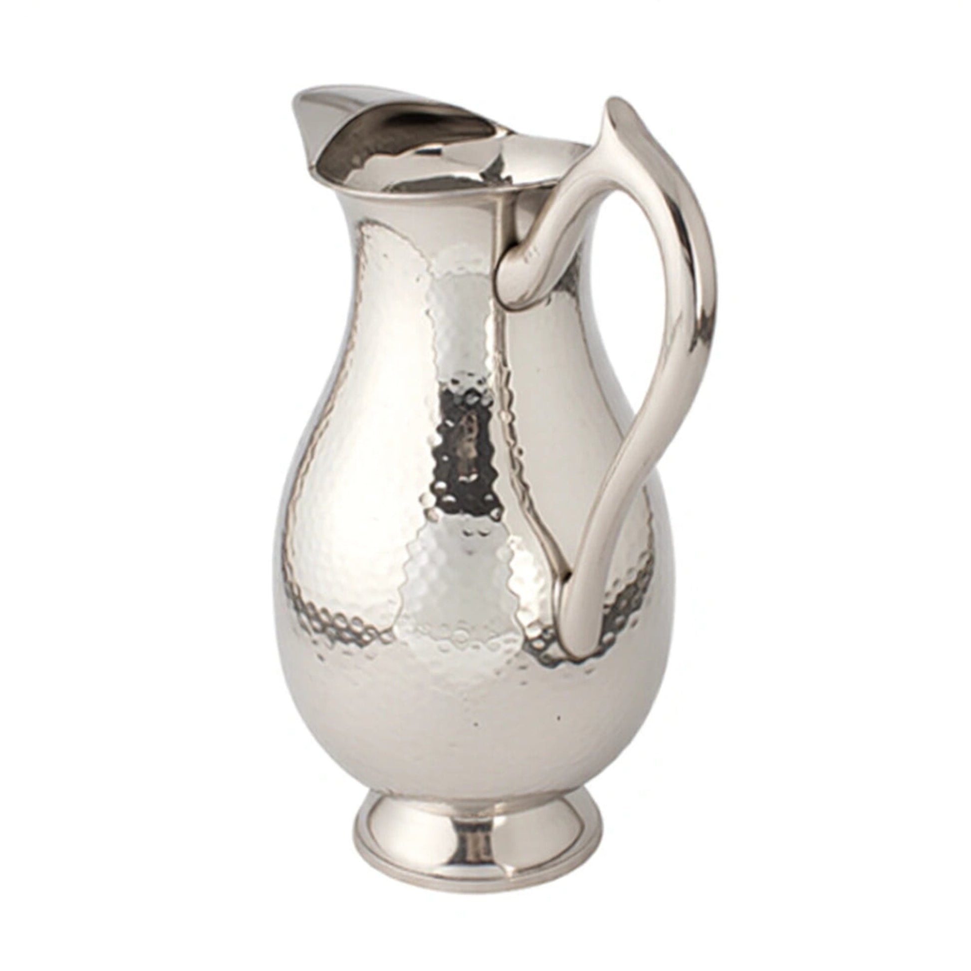 Hammered Stainless Steel Surahi Style Water Pitcher 72 Oz.