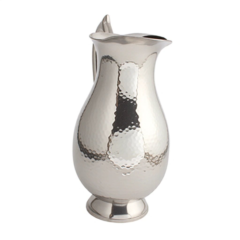 Hammered Stainless Steel Surahi Style Water Pitcher 72 Oz.