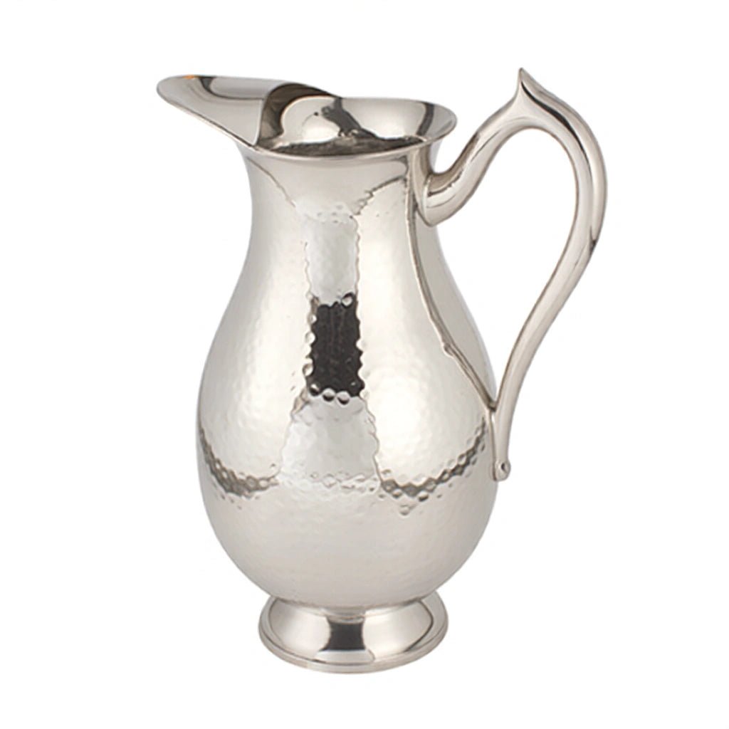 Hammered Stainless Steel Surahi Style Water Pitcher 72 Oz.