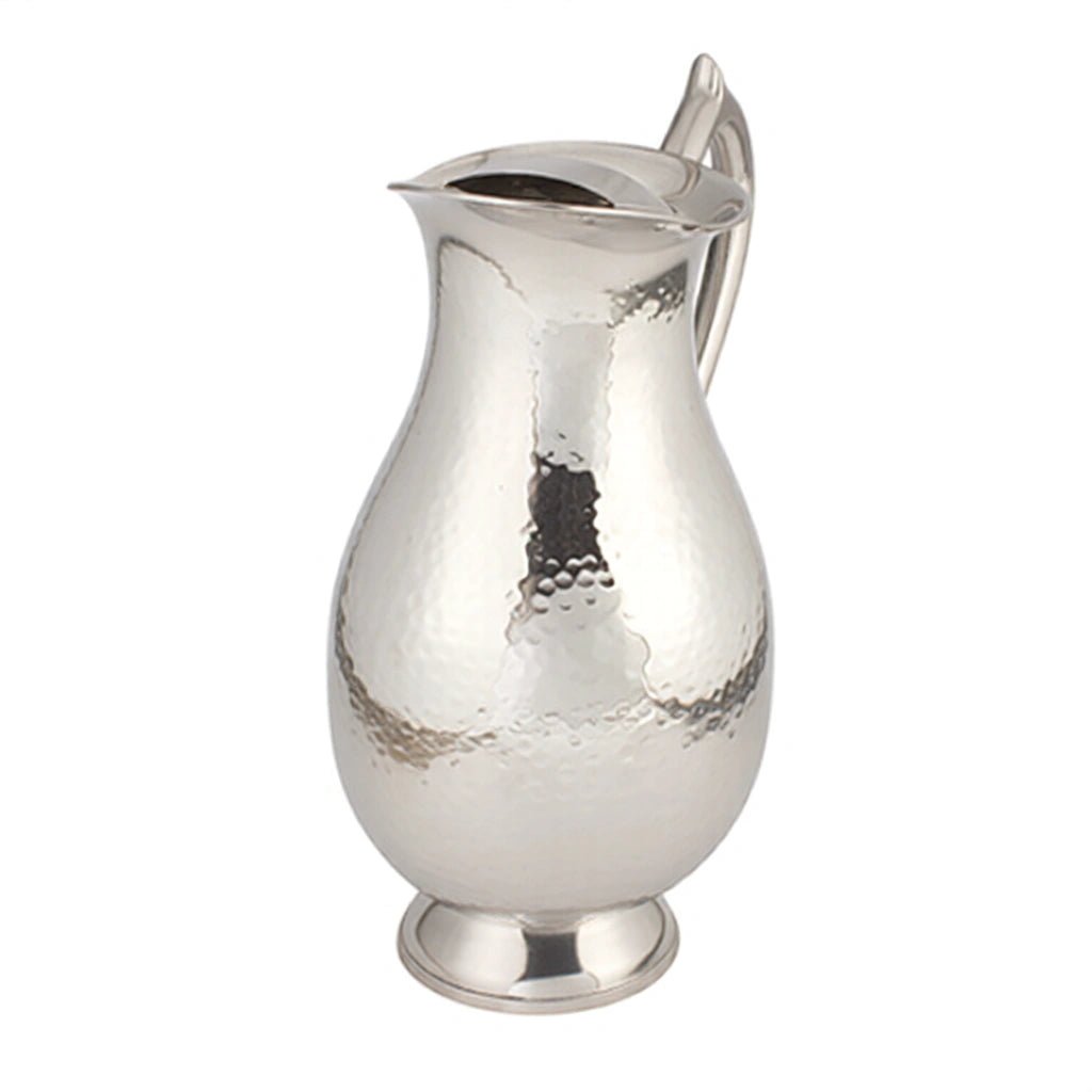 Hammered Stainless Steel Surahi Style Water Pitcher 72 Oz.