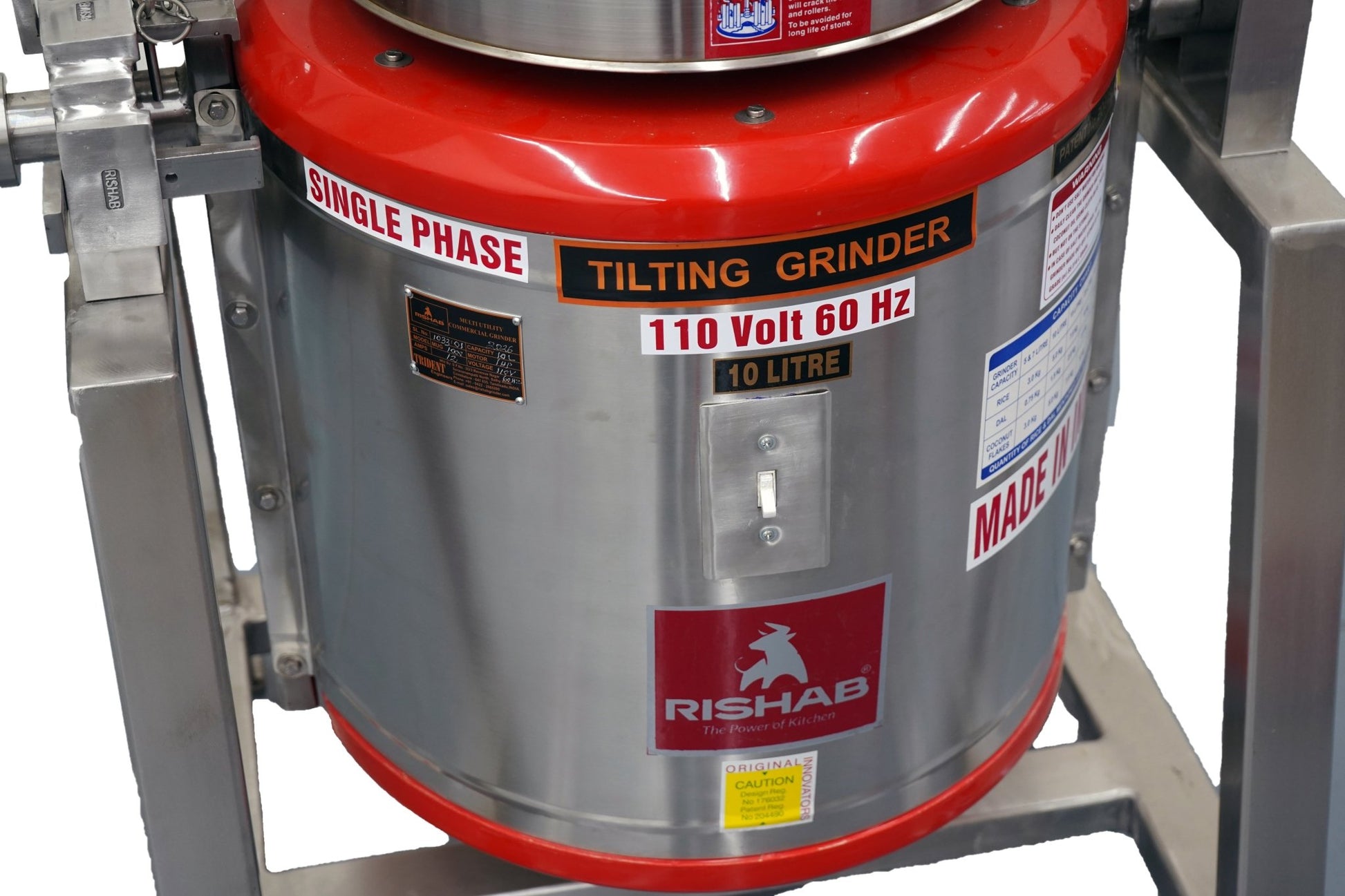 TWG-10-RRishab 10 Liter Commercial Tilting Wet Grinder