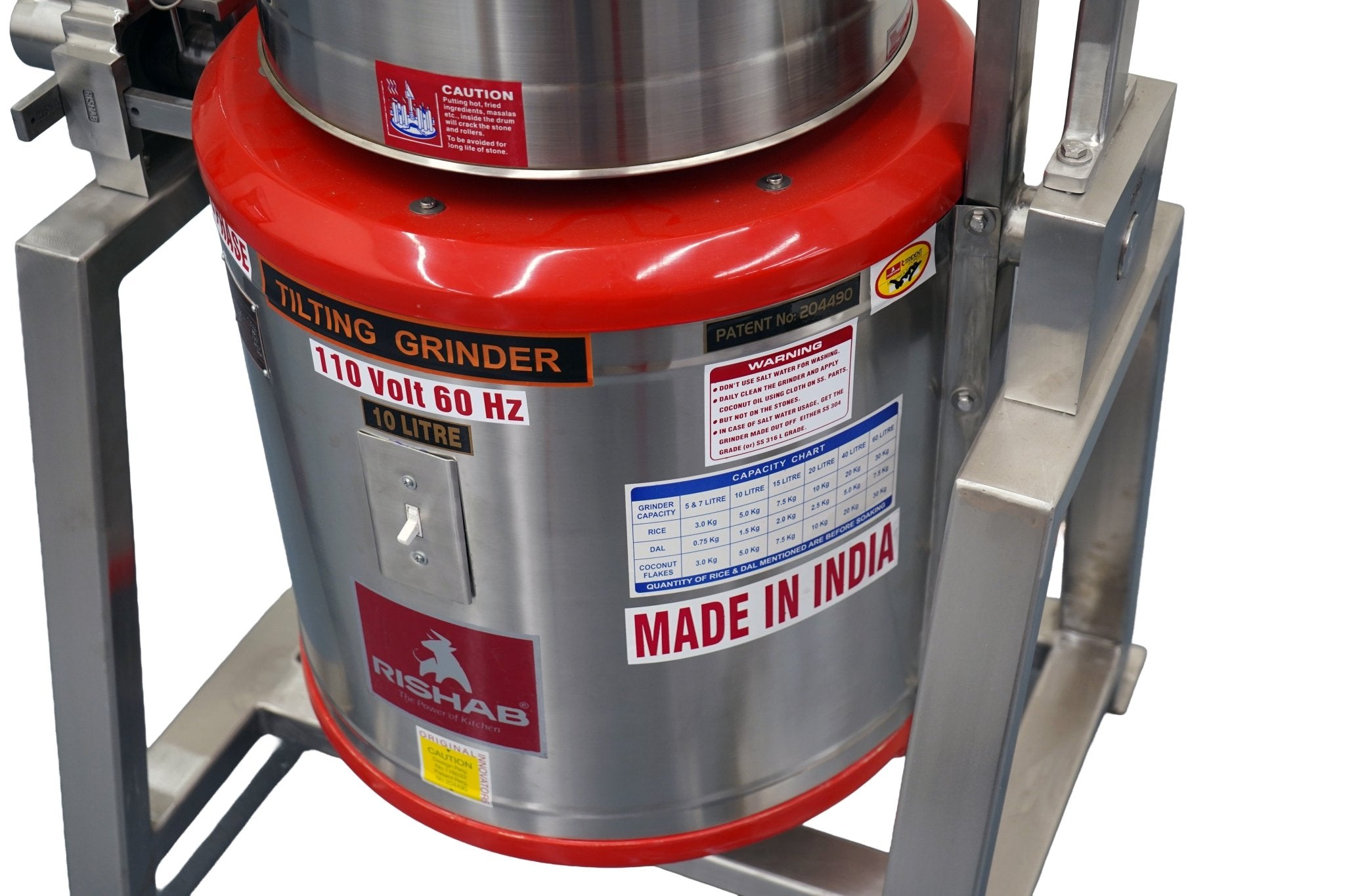 TWG-10-RRishab 10 Liter Commercial Tilting Wet Grinder