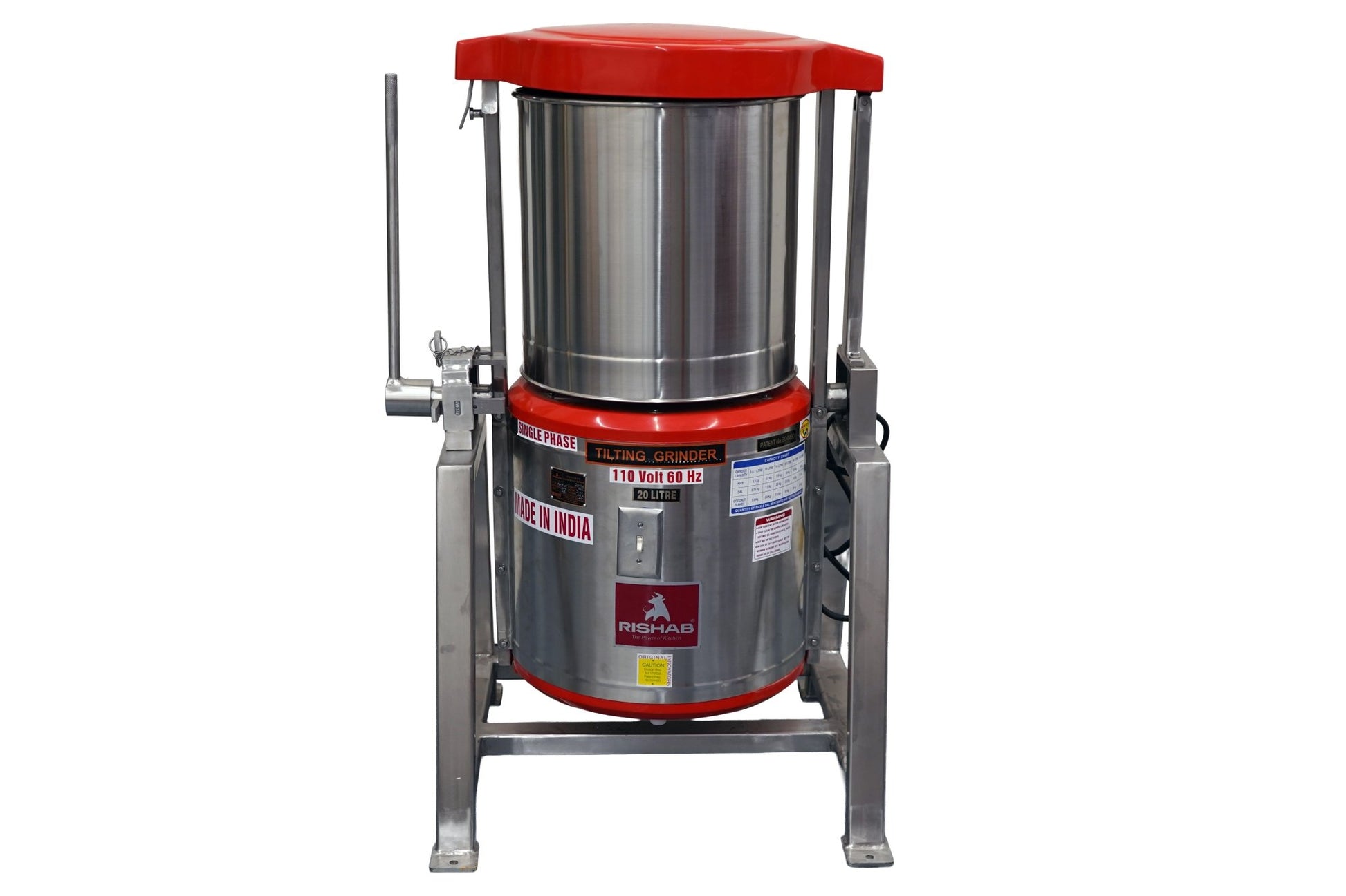 TWG-20-RRishab 20 Liter Commercial Tilting Wet Grinder