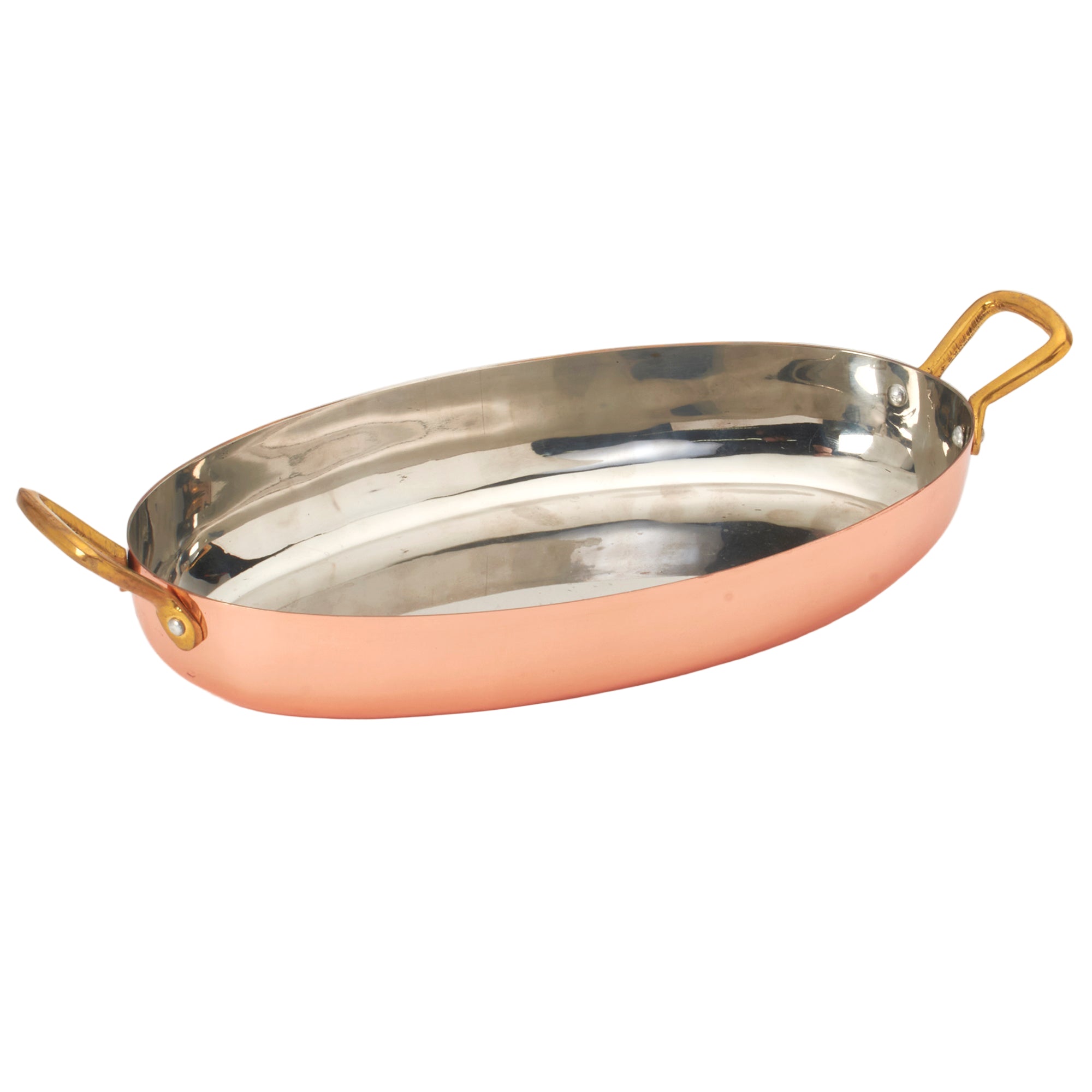 Stainless Steel Copper Oval Serving Dish - 16 Oz.