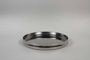 NE-1586Stainless Steel Hammered Round Curved Border Thali Platter 13"