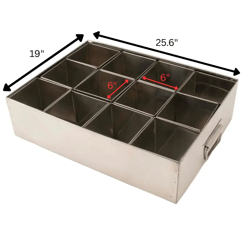 Stainless Steel Masala Dabba/ Spice Box with 12 Large containers - 115 Oz. each