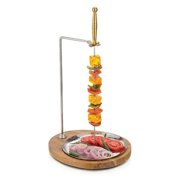 Stainless Steel Tikka Stand with 1 Skewer by Nishi (stainless-steel-tikka-stand-with-1-skewer)