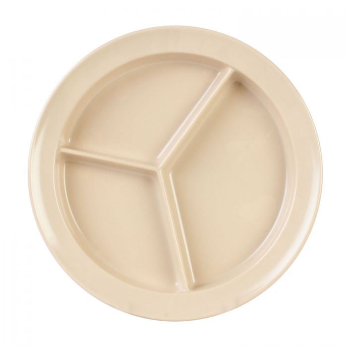 Thunder Group NS701T, 8 3/4" DEEP COMPARTMENT PLATE, NUSTONE TAN, Melamine, NSF, Case Pack of 12