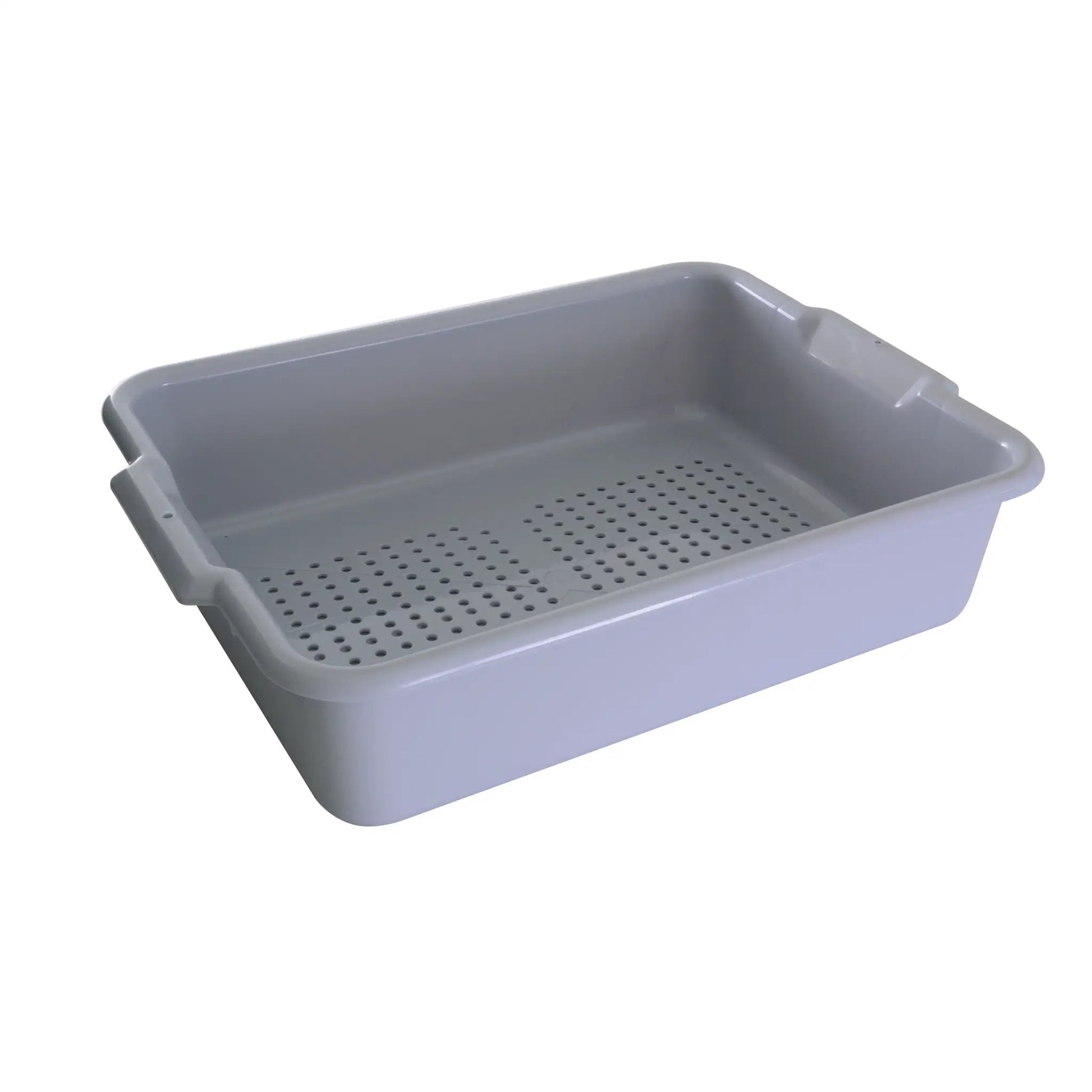 Thunder Group 20-1/2" x 15-1/2" x 5?, Perforated Bus Box, Gray Color, Polypropylene, No Dishwashing, No Microwave by Thunder Group (thunder-group-20-1-2-x-15-1-2-x-5-perforated-bus-box-gray-color-polypropylene-no-dishwashing-no-microwave)
