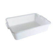 Thunder Group 20-1/2" x 15-1/2" x 5?, Perforated Bus Box, White Color, Polypropylene, No Dishwashing, No Microwave by Thunder Group (thunder-group-20-1-2-x-15-1-2-x-5-perforated-bus-box-white-color-polypropylene-no-dishwashing-no-microwave)