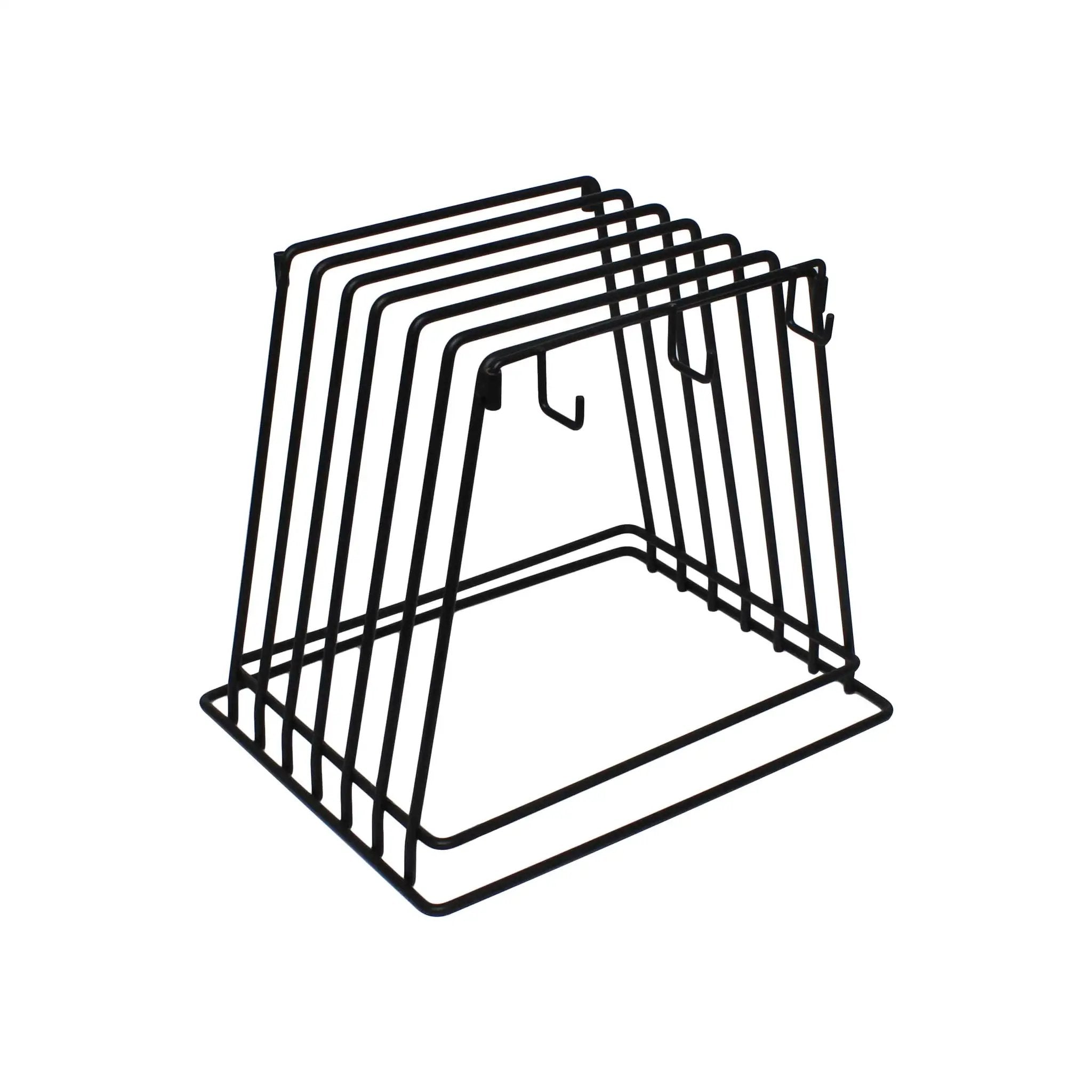 Thunder Group 12" x 9-1/4" x 10-1/4", Sturdy, Powder-Coated Cutting Board Rack, holds up to 6 Cutting Boards and features 6 Brush Hooks on the sides for hanging Brushes, Wire, Made In Taiwan by Thunder Group (thunder-group-12-x-9-1-4-x-10-1-4-sturdy-powder-coated-cutting-board-rack-holds-up-to-6-cutting-boards-and-features-6-brush-hooks-on-the-sides-for-hanging-brushes-wire-made-in-taiwan)