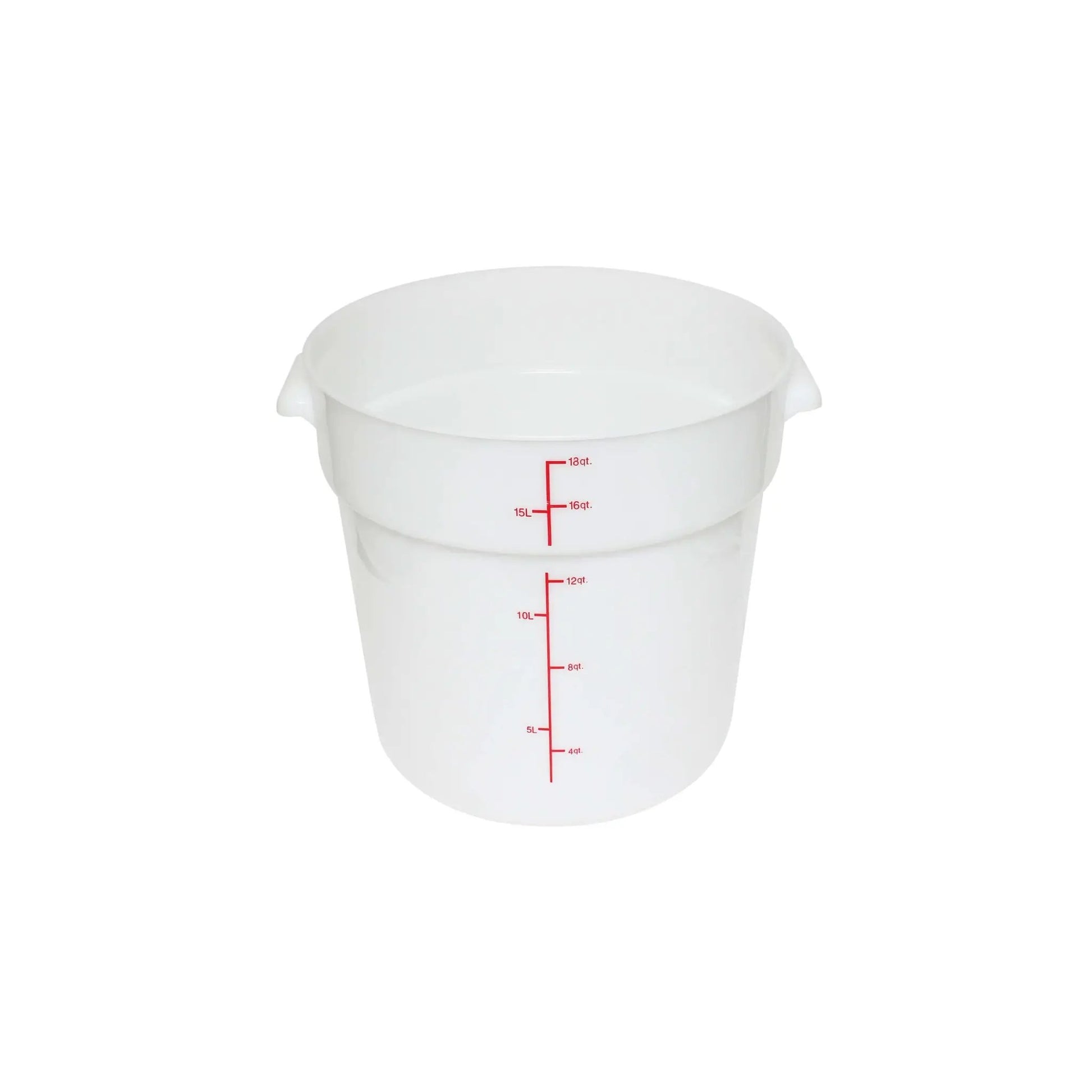 Thunder Group 18 qt, 12-2/5" Diameter x 12" Height, Round Food Storage Container, White Color, Polypropylene, withstand temperature from -40°F up to 160°F, Dishwasher Safe, No Microwave, No Oven, NSF by Thunder Group (thunder-group-18-qt-12-2-5-diameter-x-12-height-round-food-storage-container-white-color-polypropylene-withstand-temperature-from-40-f-up-to-160-f-dishwasher-safe-no-microwave-no-oven-nsf)