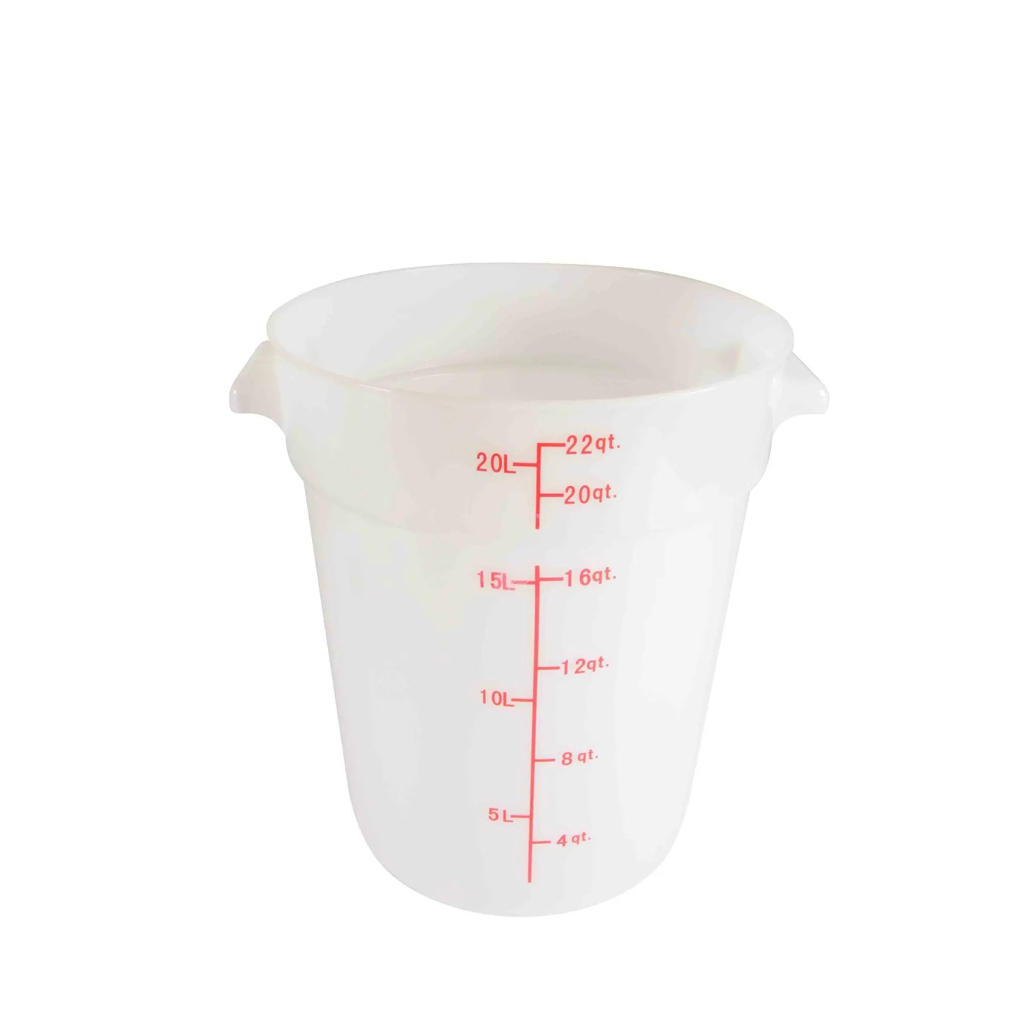 Thunder Group 22 qt, 12-2/5" Diameter x 14-7/8" Height, Round Food Storage Container, White Color, Polypropylene, withstand temperature from -40°F up to 160°F, Dishwasher Safe, No Microwave, No Oven, NSF by Thunder Group (thunder-group-22-qt-12-2-5-diameter-x-14-7-8-height-round-food-storage-container-white-color-polypropylene-withstand-temperature-from-40-f-up-to-160-f-dishwasher-safe-no-microwave-no-oven-nsf)