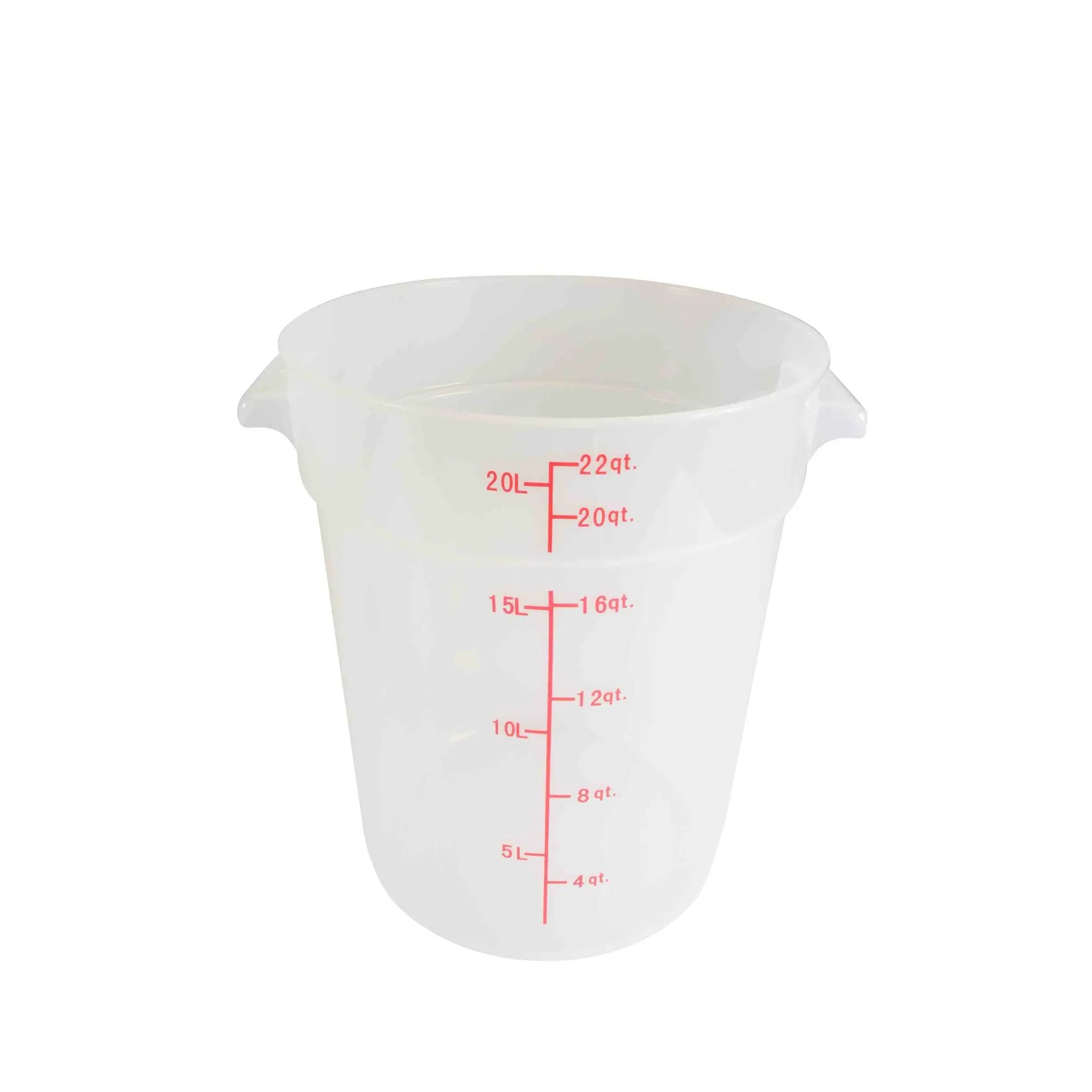 Thunder Group 22 qt, 12-2/5" Diameter x 14-7/8" Height, Round Food Storage Container, Translucent, Polypropylene, withstand temperature from -40°F up to 160°F, Dishwasher Safe, No Microwave, No Oven, NSF by Thunder Group (thunder-group-22-qt-12-2-5-diameter-x-14-7-8-height-round-food-storage-container-translucent-polypropylene-withstand-temperature-from-40-f-up-to-160-f-dishwasher-safe-no-microwave-no-oven-nsf)
