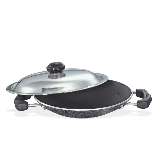 Prestige Omega Select Plus Non - stick Appachatty with Stainless Steel Lid, 20cm (Black)