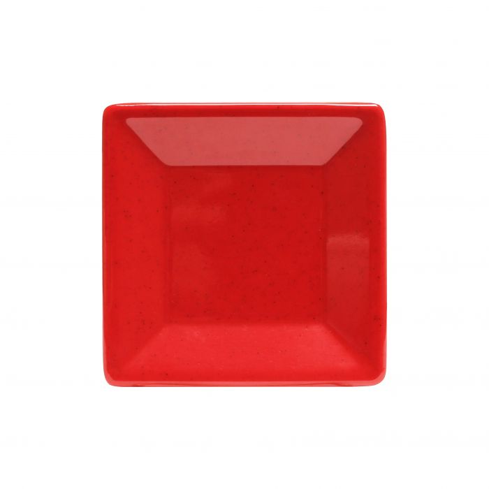 Thunder Group PS3214RD, 13 3/4" X 13 3/4" SQUARE PLATE, 1 1/8" DEEP, PASSION RED, Melamine, NSF, Case Pack of 6