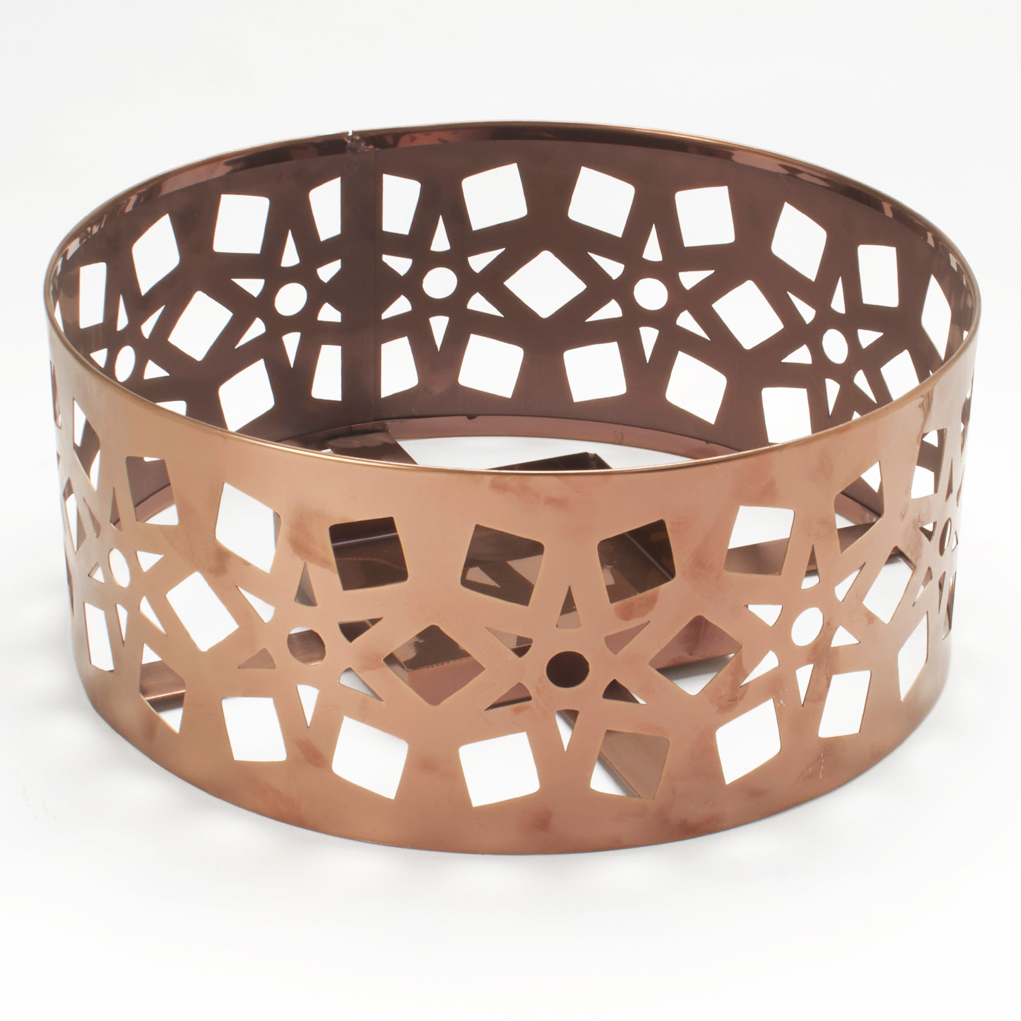 Rose Gold Stainless Steel Round Platter Stand - 12 Inch