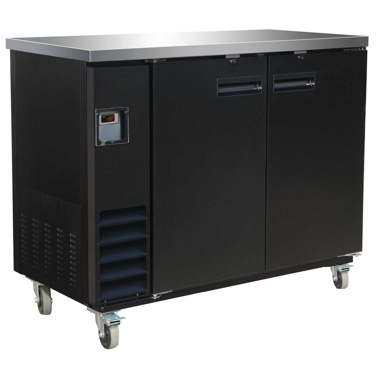 Serv-Ware BB2-24-HC 49" Black Show Depth Back Bar Cooler
