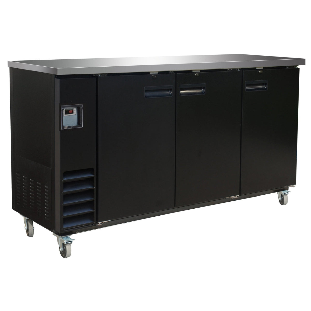 Serv-Ware BB4-24-HC 73" Black Show Depth Back Bar Cooler