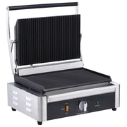 Serv-Ware EPG-100GF Single Panini Grill - Grooved Top, Flat Bottom